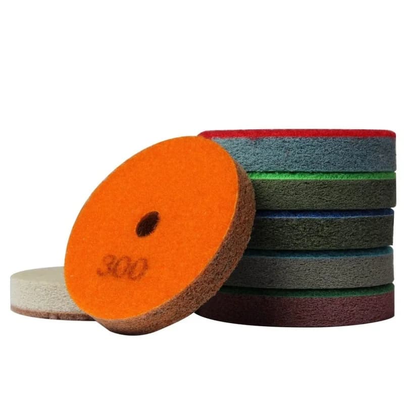 8PCS 3 "4" Tampone per lucidatura in fibra di spugna 150-10000 Grana Lucidatura Pulizia per piastrelle Pietra Marmo Cemento Ceramica Vetro