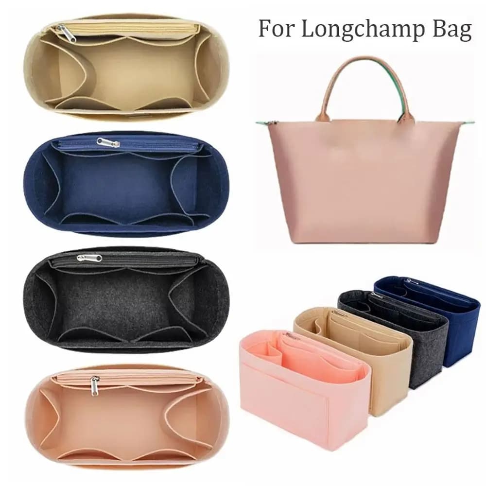 Borsa interna con inserto in feltro, borsa per organizer, borsa tote, borsa interna per Longchamp