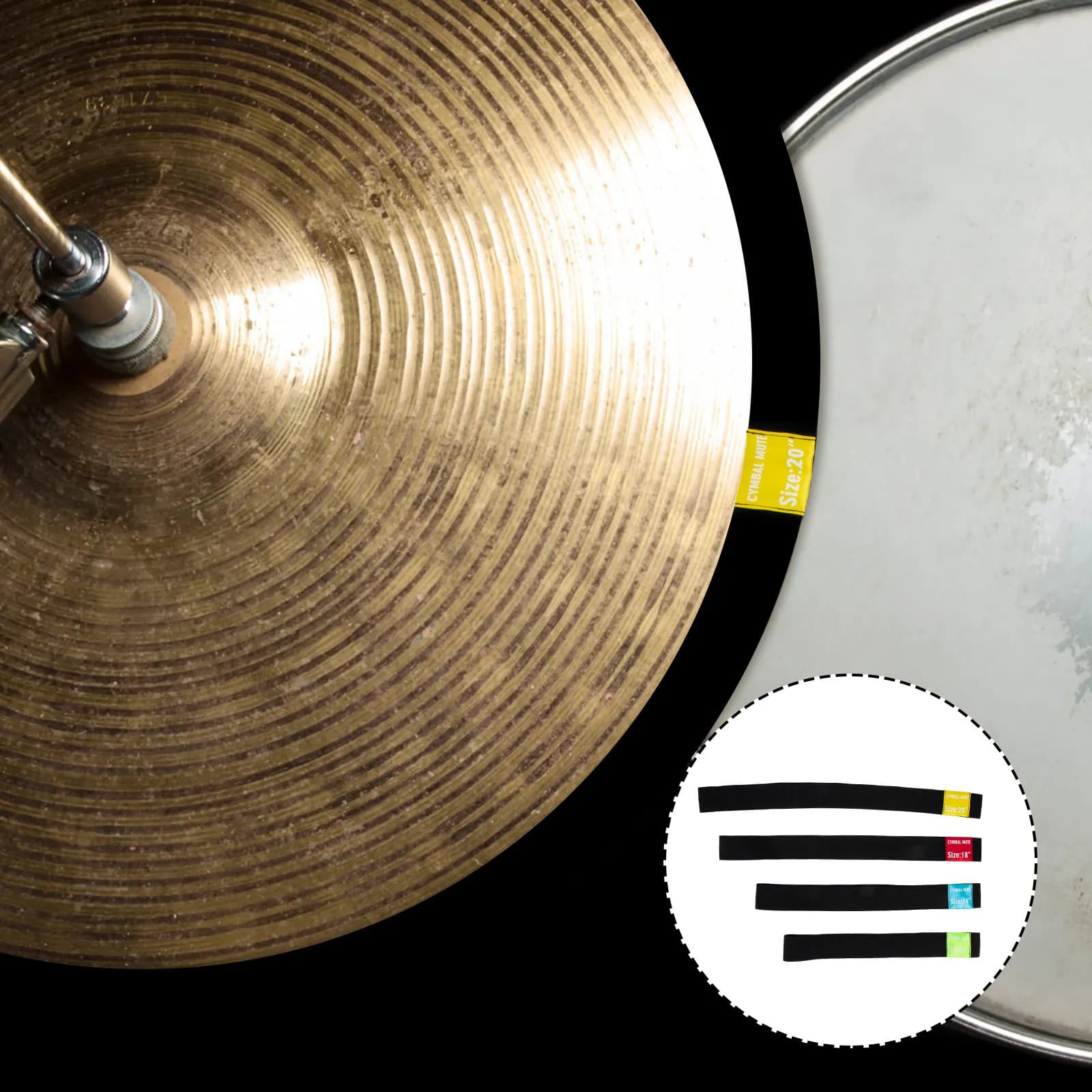 4 Pezzi Cuscinetti Silenziosi Circolari per Piatti da Batteria, Accessori per Strumenti a Percussione, Controllo Volume, Sicurezza Acustica, Portatile