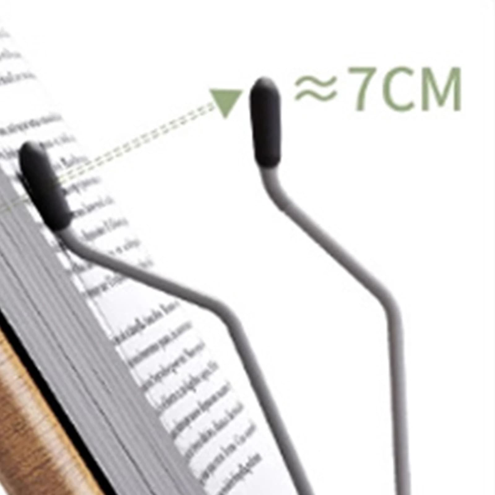 Foldable Support for Kitchen Books with Elastic Clips for Pages, Bookcase for Recipes, Textbooks, Tablets and Laptops