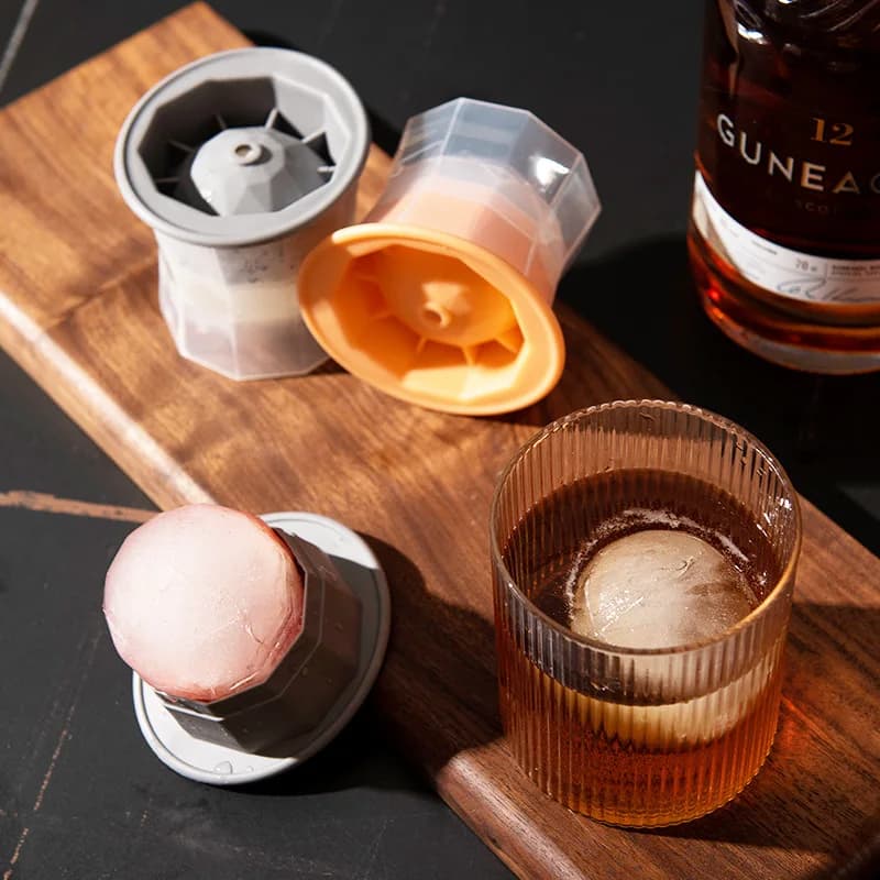 Bartending artefatto stampo rotondo per cubetti di ghiaccio per uso domestico con coperchio