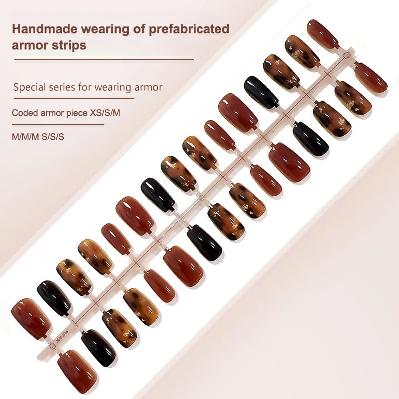 30 pieces Press On Nails Autumn Winter Carpet Amber Shading Decoration Wearable Nails fake Cover complete Nail Tips Art