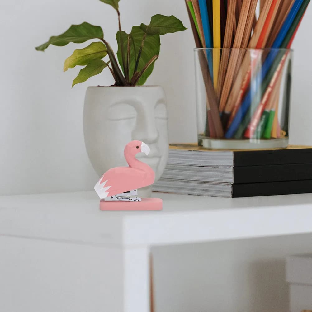 2 Pezzi Graffettatrice in Legno con Design Animale, Dispositivo di Graffettatura Manuale Compatto per Ufficio, Scrivania, Scuola, Spazio di Lavoro, Ecologico, da Scrivania