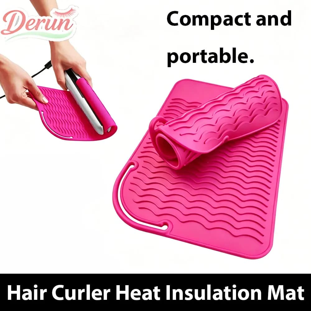 Tappetino Isolante Multifunzione Antiscivolo in Silicone Resistente al Calore per Piastra per Capelli, Ferro Arricciacapelli e Strumenti per lo Styling