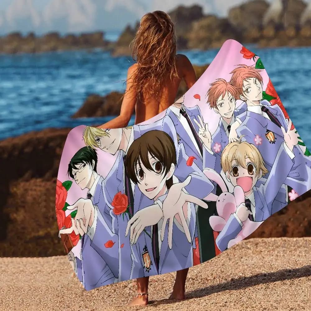 Asciugamani da Spiaggia in Microfibra Anime O-Ouran High School Host Club, Asciugamani Grandi per Piscina, Viaggi, Yoga