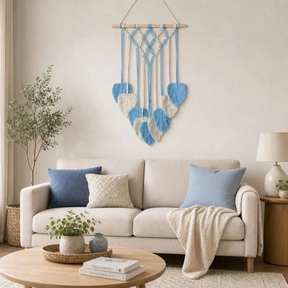 Tassel Leaf Bohemian Woven Tapestry Tassel Design Nordic Style Dreamcatcher Tapestry Handmade Contrasting Color