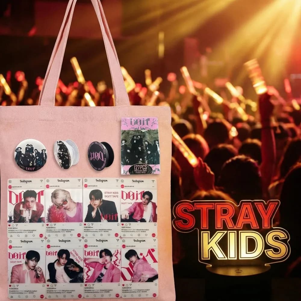 DO IT Theme Kpop Stray SKZ PhotoCard Sticker Idol 8 Transparent Card 2 Badges 2 Mobile Phone Ring Holder Notebook Decor DIY SKZ