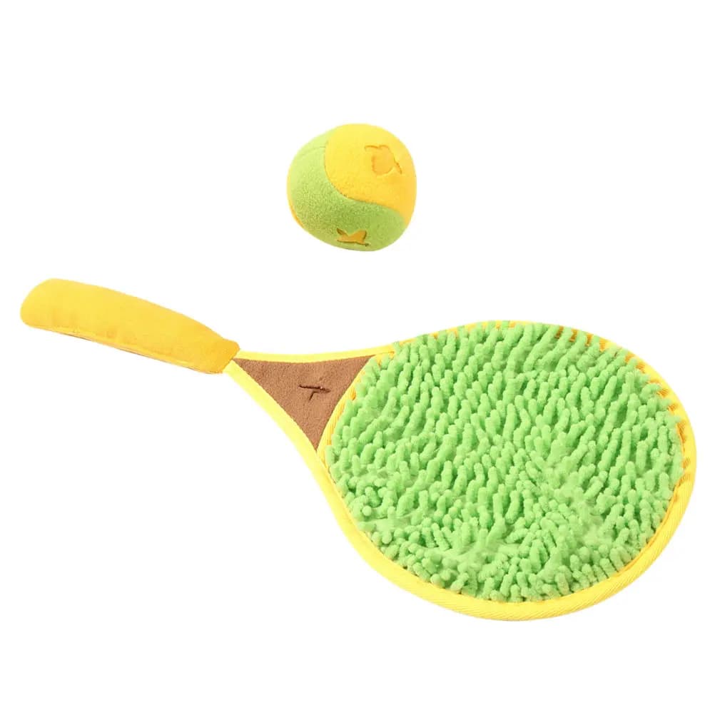 Set da 1 Racchetta da Tennis per Cani, Gioco Interattivo per l'Odore, Accessorio Domestico Resistente all'Usura, Addestratore per Cuccioli con Dispenser di Crocchette, Stimola l'Odore, Aiuta a Perdere Peso