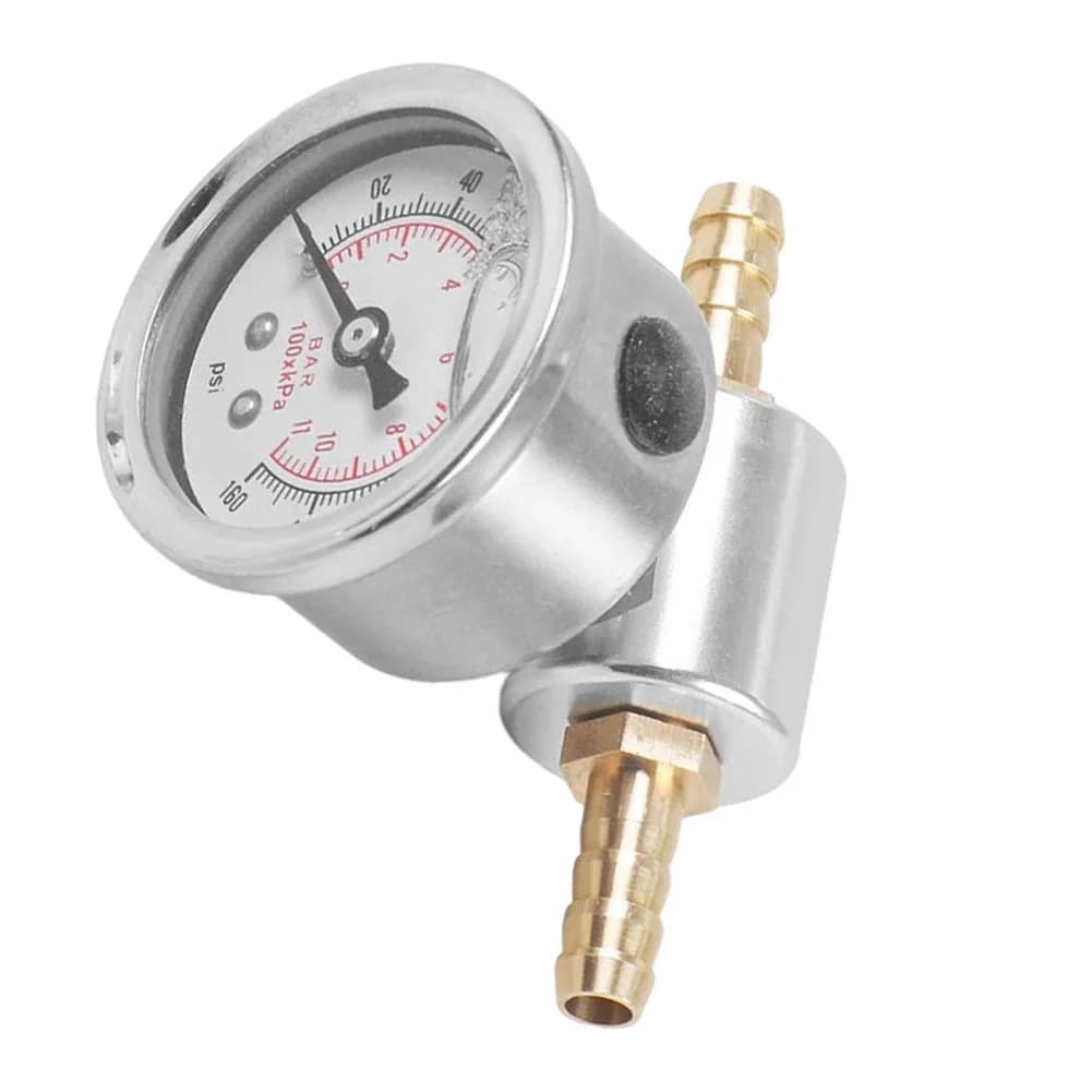 Manometro Pressione Carburante 1/8 NPT 0-160 PSI con Cassa Lucida e Kit Adattatore per Honda, Acura, Mitsubishi - Strumento per Auto da Corsa