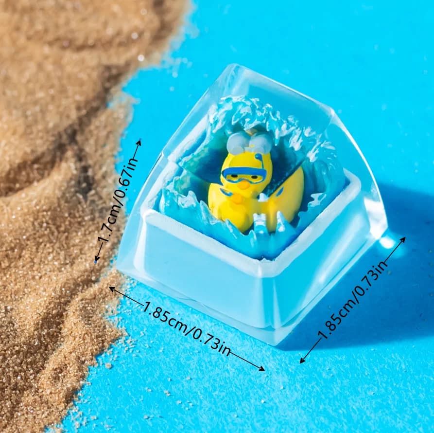 Keycaps Artigianali Diver Duck Escape 1U SA R1 Profilo, Realizzati a Mano per Switch MX, Keycap per Tastiere Meccaniche Streamline