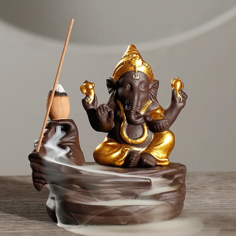 1 pz, Bruciatore di Incenso Ganesha Elefante Dio Emblema di Buon Auspicio Decorazioni Per La Casa Bastone di Incenso Titolare Ornamento Da Tavolo (Senza Incenso)