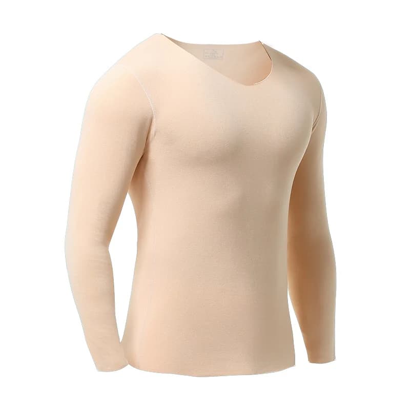Intimo termico da uomo modale, strato base da uomo senza cuciture resistente al freddo, indumento superiore monopezzo, maniche lunghe