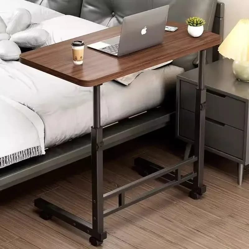 Portable Rolling Computer Desk Bedside Laptop Table Standing Folding Side Table for Commercial Use Furniture