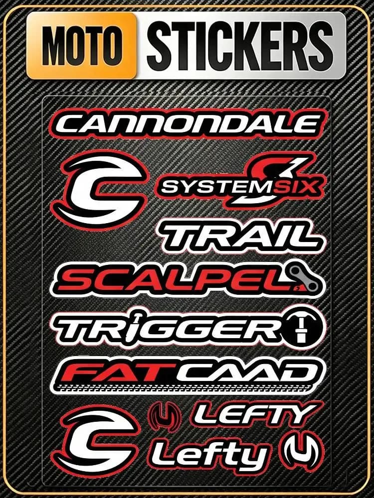 Adesivi Decorativi Riflettenti Impermeabili Anti-Graffio per CANNONDALE, per Auto, Bici, Casco, Tazza, Frigorifero