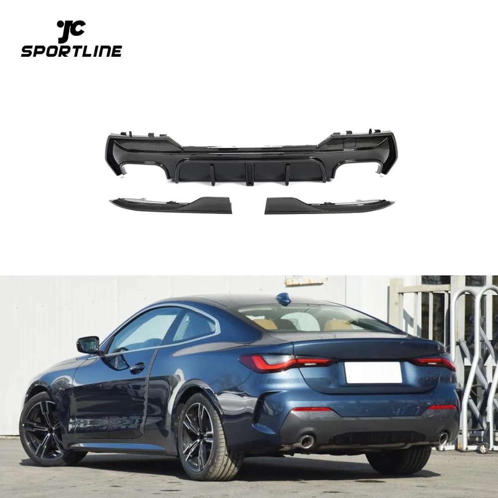Carbon fiber rear diffusers with LED brake light for BMW 4 G22 G23 2020- 2022