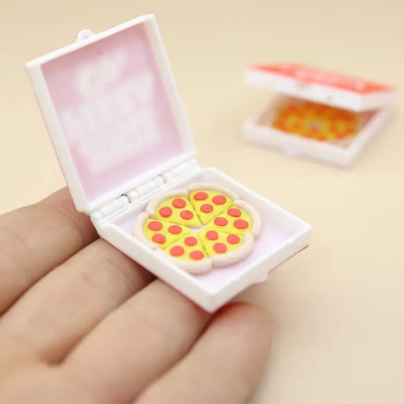 1/12 Simulazione di casa delle bambole Mini Pizzas Modello con scatola di pizza Casa delle bambole Cucina Decorazione alimentare Casa delle bambole Giochi di imitazione Giocattoli
