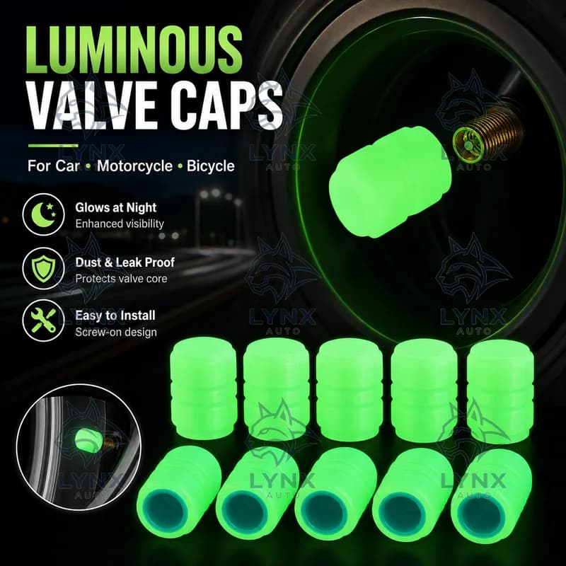 Car Luminous Fluorescent Night Glowing Tire Tyre Valve Stem Caps Motorcycle Bicycle Motor Bike Wheel Hub Decor