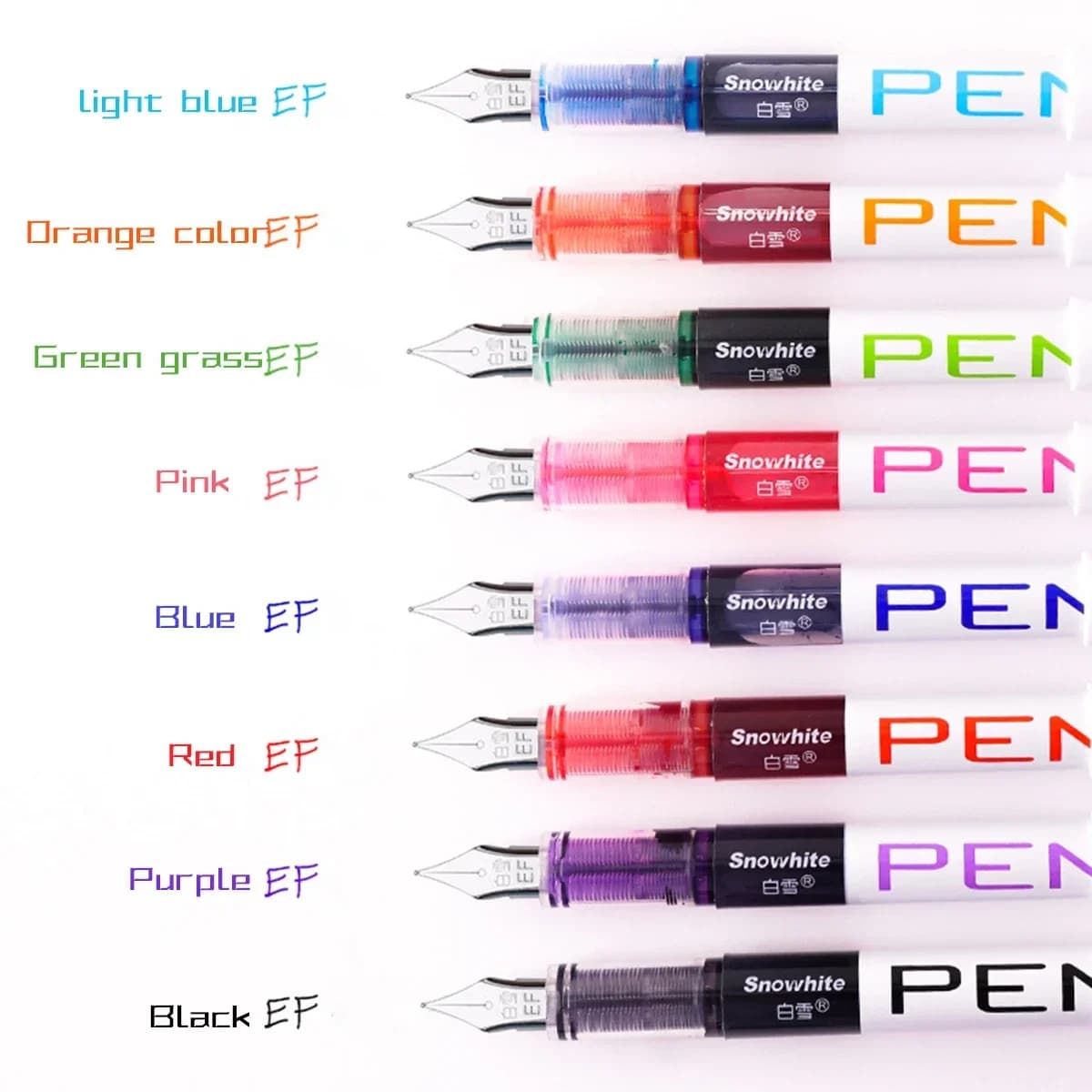 Penne stilografiche classiche usa e getta con pennino extra fine da 0,5 mm F / 0,38 mm EF per la scrittura di dipinti e progetti creativi per uffici degli studenti