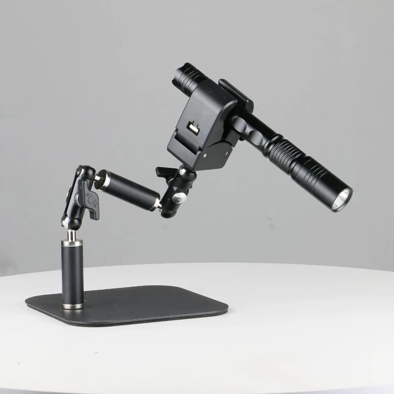 Desktop universal repair, flashlight fixed clip, magnifying glass, industrial camera, heat gun clamping bracket, robotic arm