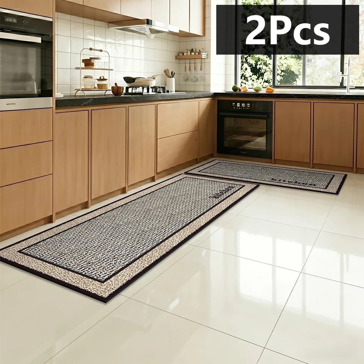 Square letter-print absorbent mat long strip kitchen non-slip mat diatomaceous earth bathroom mat toilet mat