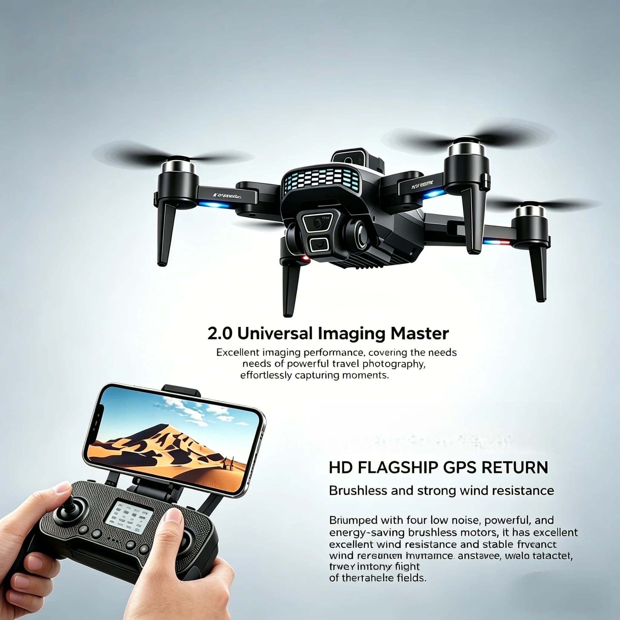 Drone Professionale Lenovo XT505 8K GPS con Doppia Fotocamera HD 4K, WIFI 5G, Angolo Ampio, Evitamento Ostacoli, Quadricottero Pieghevole Brushless