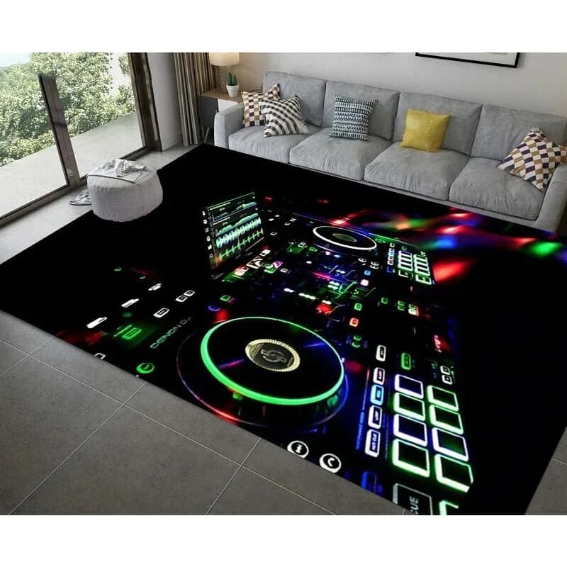 3D DJ Musica Schermo Tastiera Area Tappeto Tappeto per Soggiorno Camera da letto Divano Zerbino Decorazione Kid Play Tappetino antiscivolo Regalo