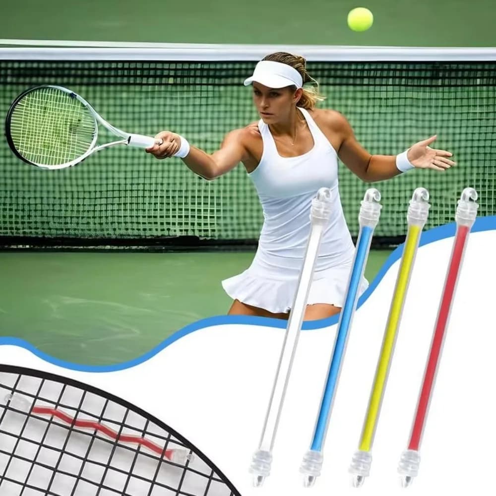 1PC Mixed Color Silicone Tennis Racket Vibration Dampeners - Long Bar Shock Absorbers for Racquets, Adaptable & Durable