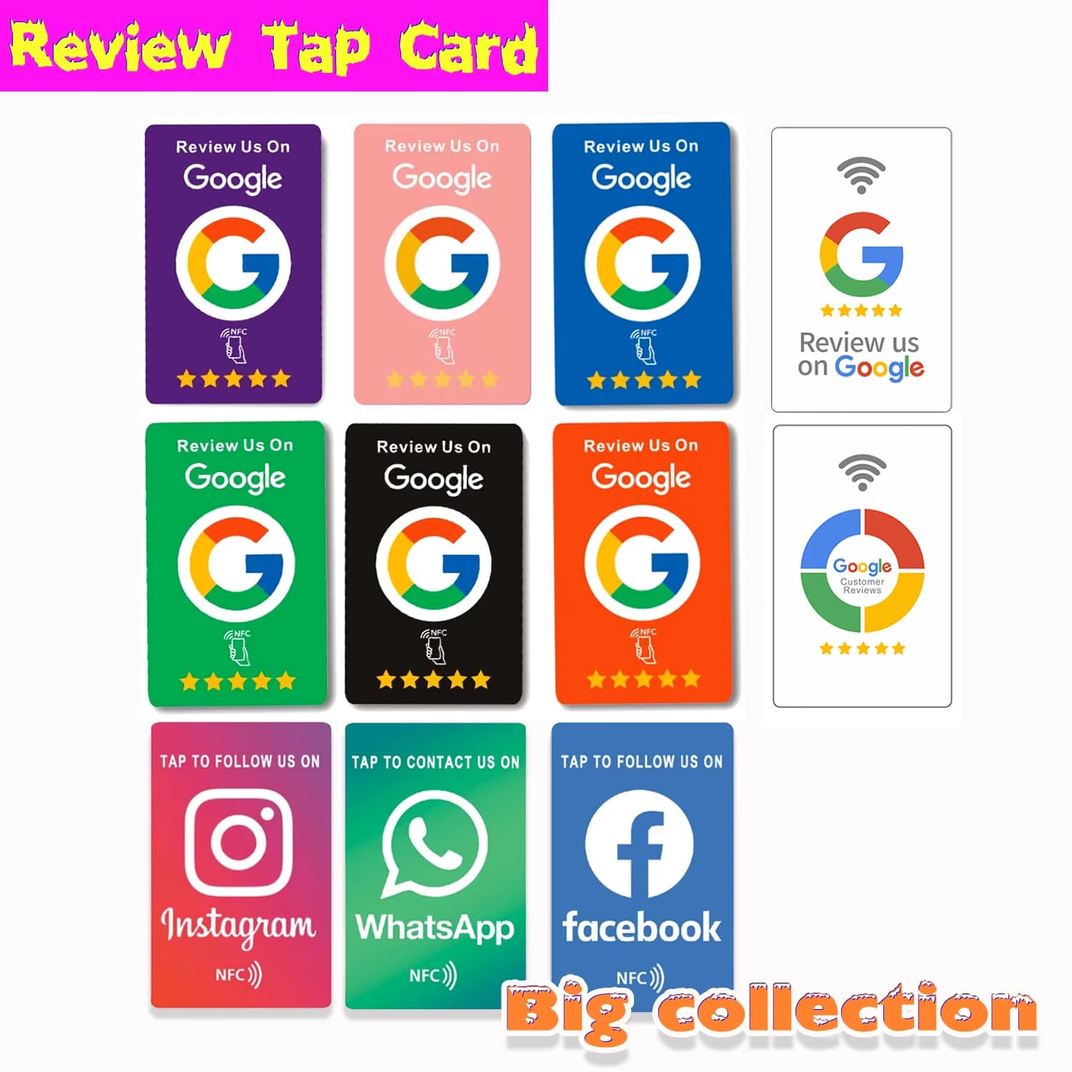 1Pc Riutilizzabile Revisione Tap Card Recensioni Google Tap NFC Card Revisione su Google Tap Card Migliora SEO Risparmia tempo Facile da usare