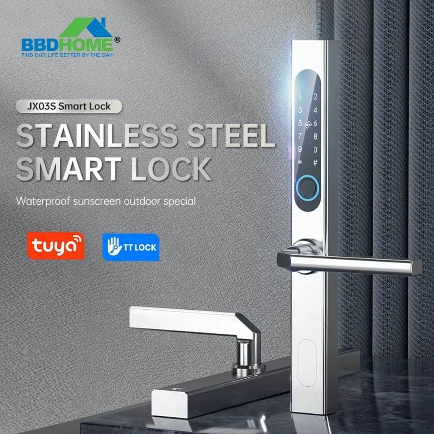 BBDHOME Amazing Apartment Home Electronic TTLock Tuya App Digital Biometric Fingerprint Bluetooth Smart Door Lock