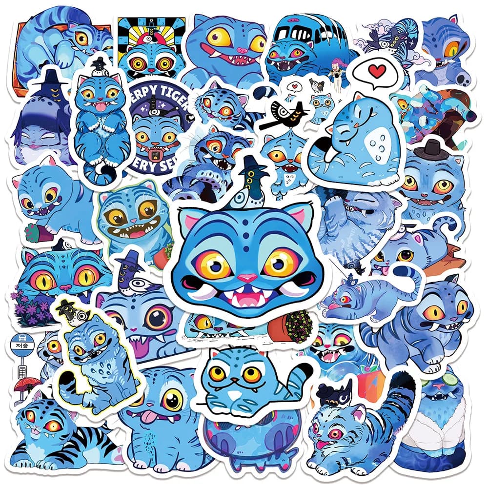 50 pezzi Kawaii K-pop Demon Hunters adesivi Tiger Derpy Anime adesivi fai da te Scrapbooking telefono bagagli skateboard decalcomanie impermeabili