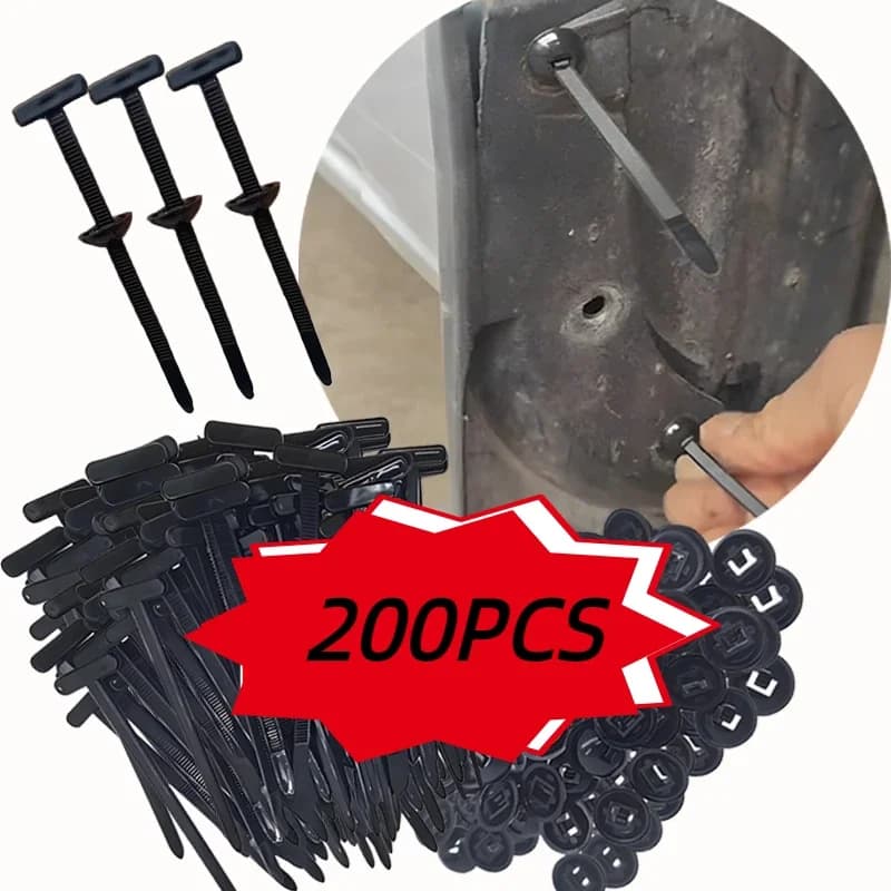 Fascette stringicavo in nylon da 5-200 pezzi, fermacavi autobloccanti resistenti con bottone a perno, fascette in plastica per fissaggio auto