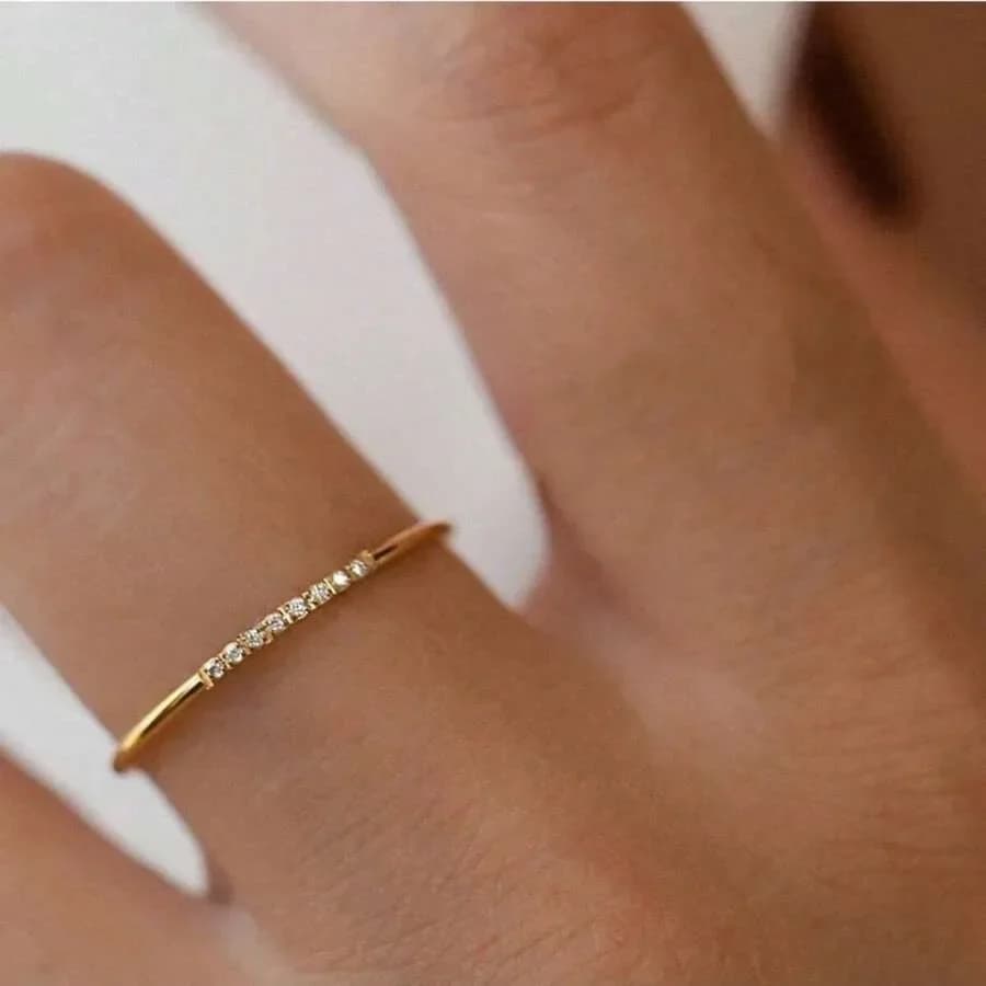1pc Elegant 18K Gold Plated Stainless Steel Rhinestone Ring Suitable For Women's Daily And Wedding Wear Gift