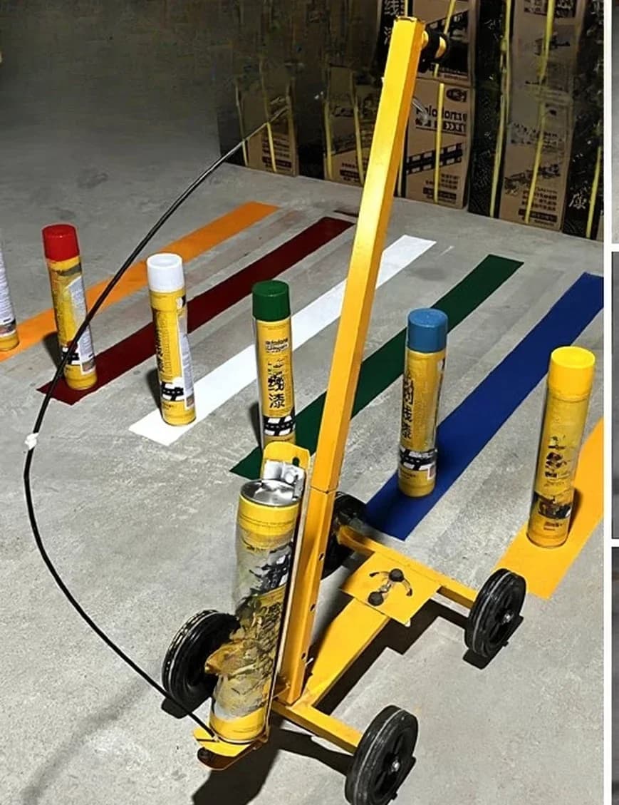 Macchina per la pittura a linee di marcati stradali, parcheggi, piste, campi da basket, magazzini e officine