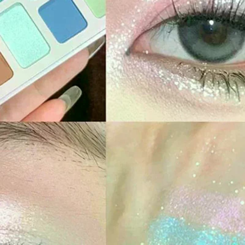 DIKALU 16 colors, professional makeup for women, long-lasting umbrellas, pearly, bright, pink, blue, green, glitter.