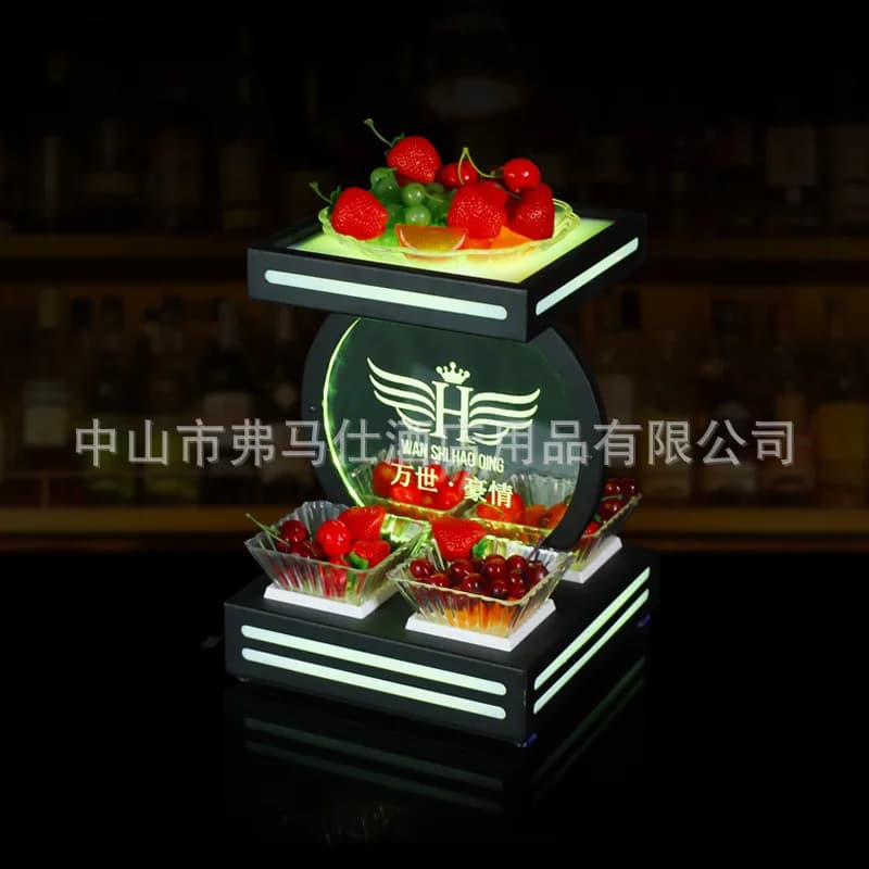 Piatto da frutta luminoso Piatto da bar Piatto da bar KTV Snack secchi Doppio dessert Piatto luminoso creativo