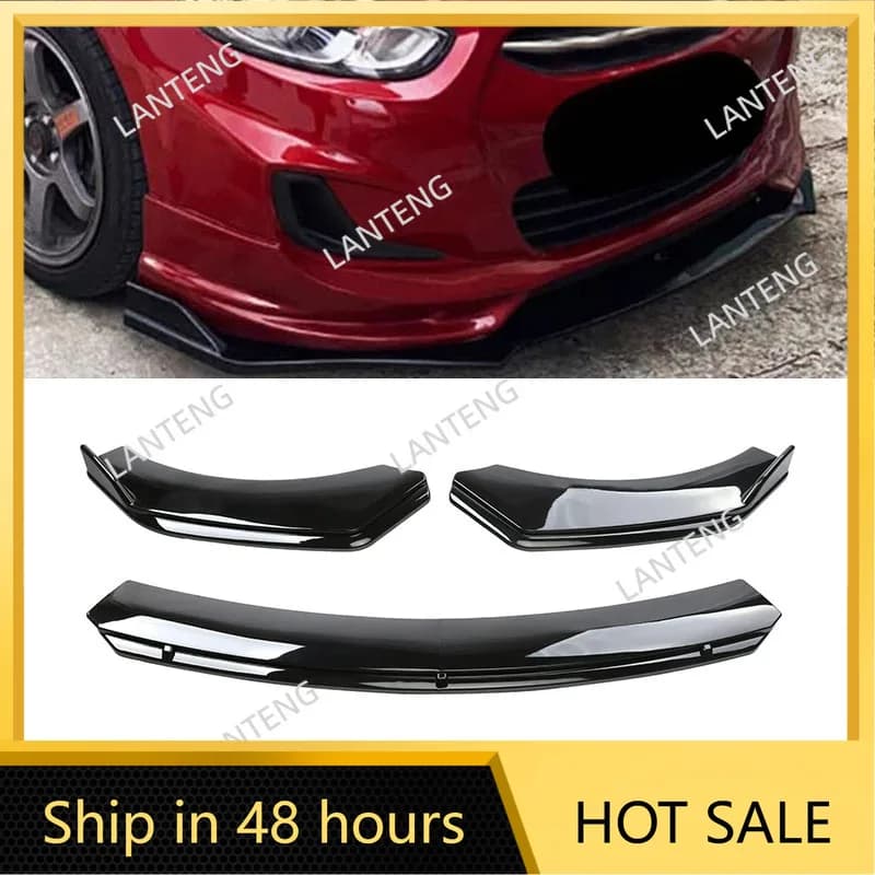 Car Front Bumper Cover Lip Spoiler Splitter Carbon fiber For H-yundai Accent GT Diffuser Guard Trim Body Kit Protector