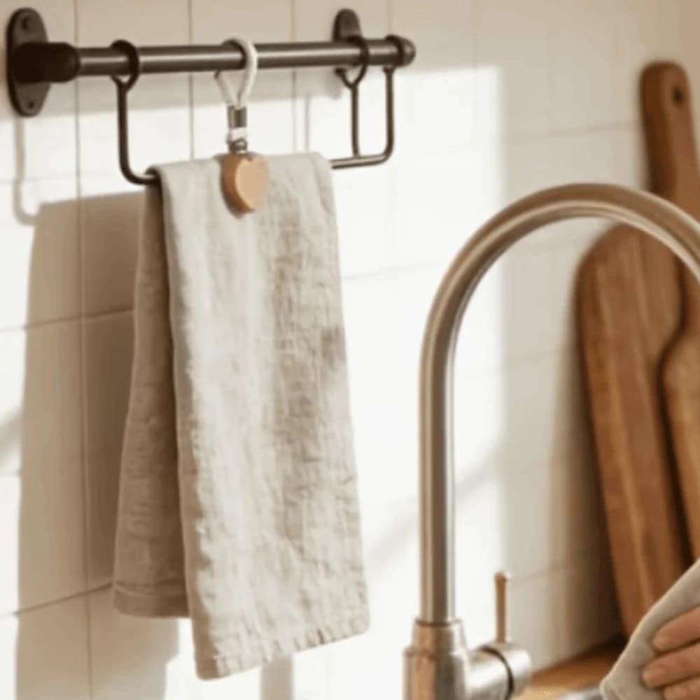 4PCS Woven Rope Cotton Loop Bathroom Towel Clip Metal Clamp Space Saving Towel Clamp Heart Shape Hanging Clothes Hanger Closet
