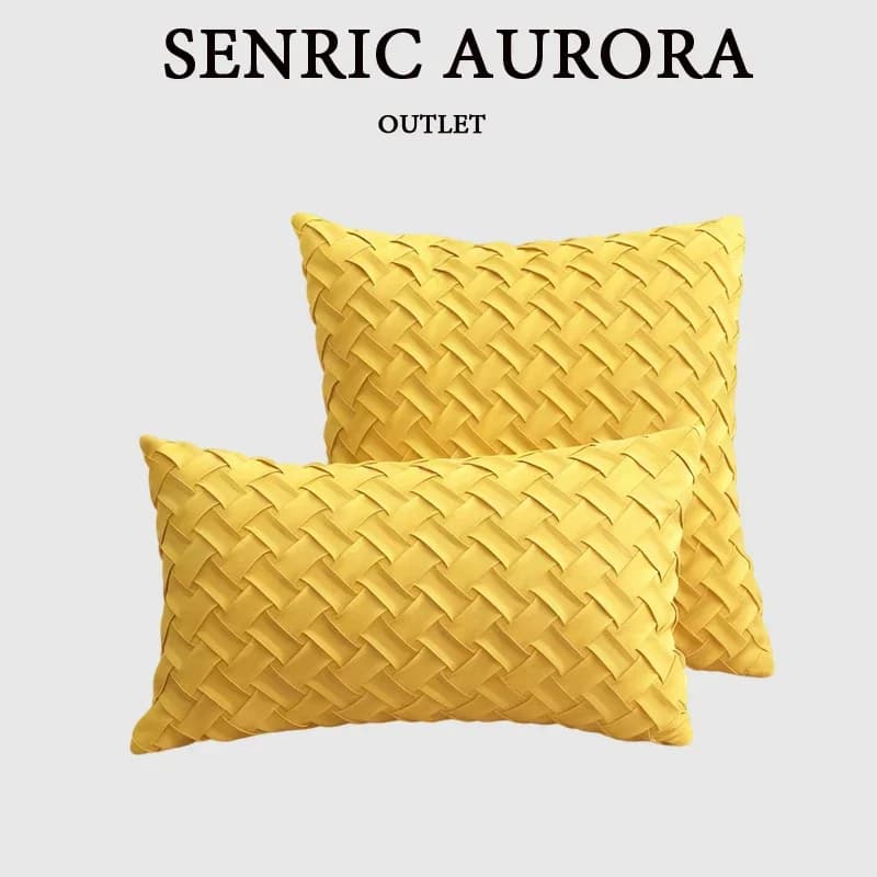 Federa in tessuto giallo Morbida pelle scamosciata sintetica Federa dal design esclusivo Fodera per cuscino lombare decorativa chic 45x45 30x50 cm