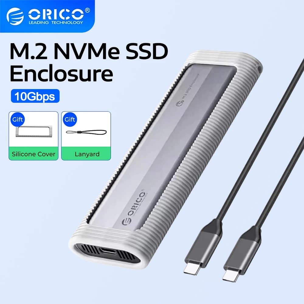 ORICO M.2 NVMe SSD Enclosure 10Gbps M.2 a USB Type C, custodia per SSD M2 NVME, custodia esterna per disco rigido in metallo solido per PC, laptop, telefono, SSD