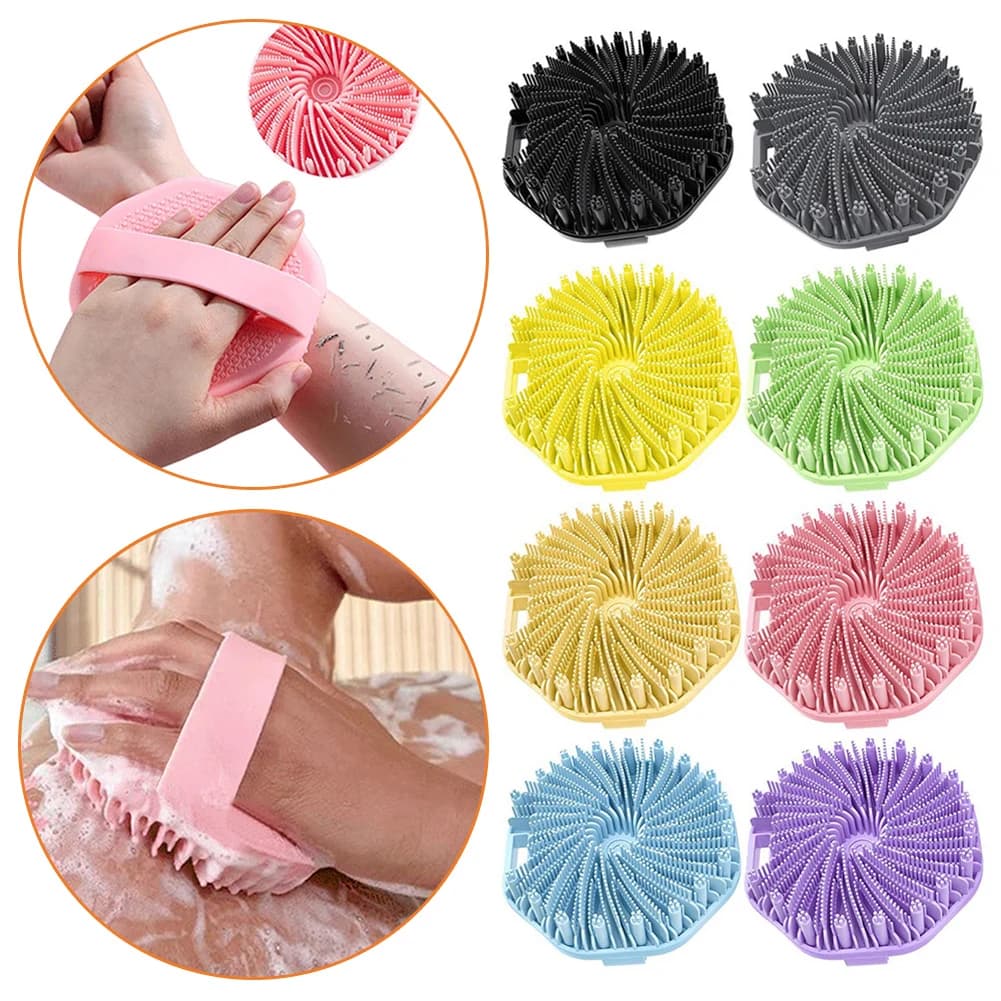 Scrubber corpo in silicone antimicrobico, scrubber esfoliante per lavaggio corpo per pelli sensibili, spazzola per il corpo doccia, massaggio morbido