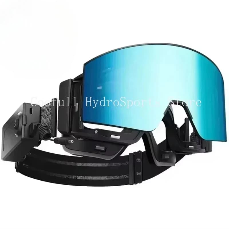 Electrically Heated Anti Fog Polarized Ski Goggles, Magnetic Interchangeable Gradient Lens, for Winter Sports, Snowboarding