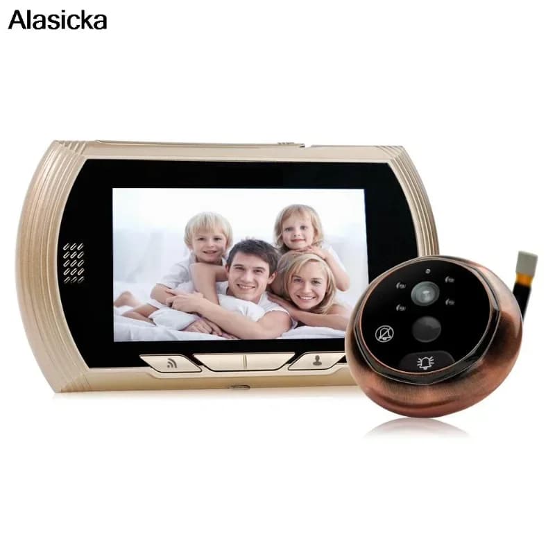 Spioncino per porta digitale intelligente da 4,5 pollici Telecamera per porta Occhio Registrazione video Spioncino Visione notturna IR Movimento PIR Nessuna distursione Campanello