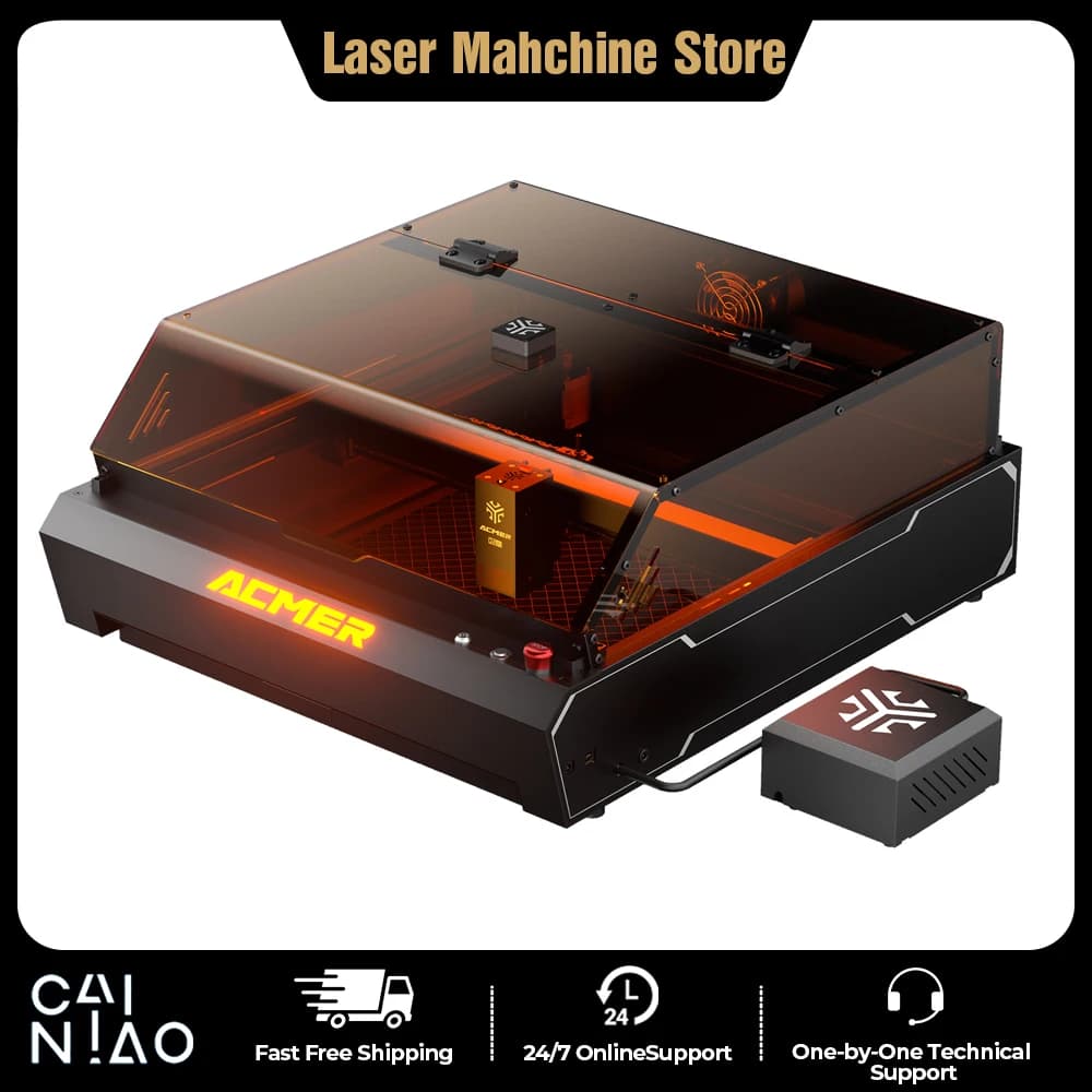ACMER P3 Laser Engraving Machine with Red and Blue Combined Light, Diode Completely Closed, Laser Double CNC Cutting Machine