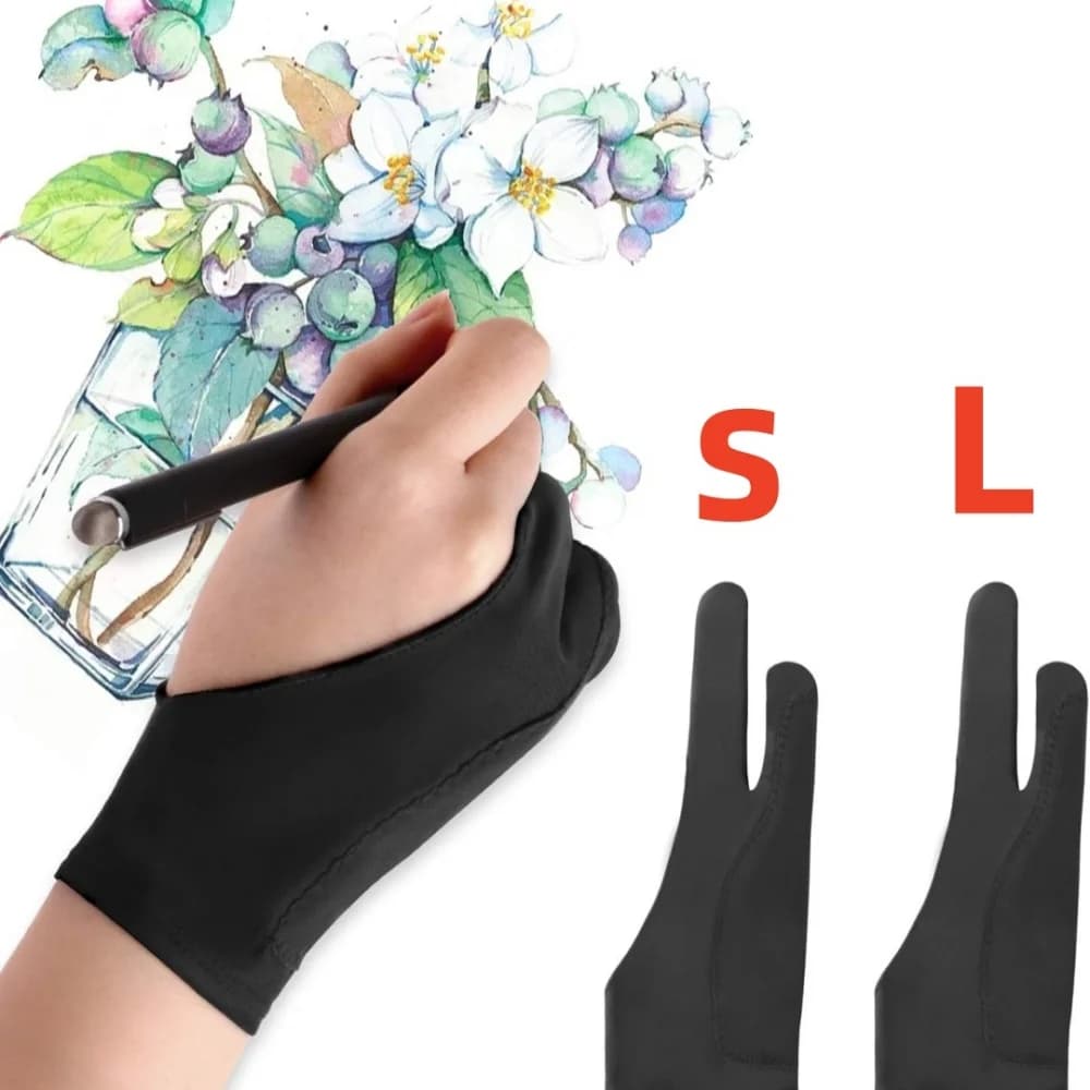 Guanti per pittura a due dita per mano destra sinistra Guanti anti-sporco anti-inquinamento touch screen addensato per tablet IPad Disegno touch screen