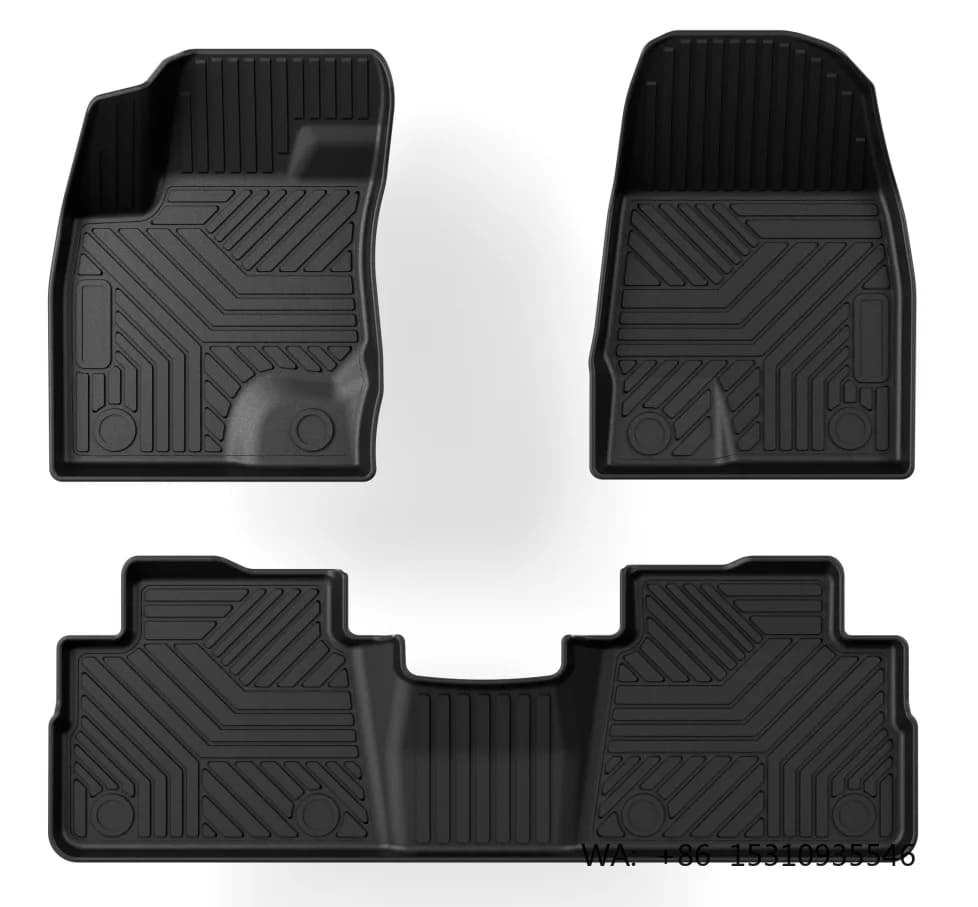 CustomLuxury Fashion Full Set 3Pcs 3D TPE Car Floor Mats All Weather Universal Car Mats Easy Clean Odorless Interior Accessories