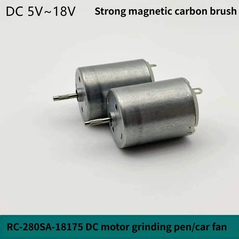 Motore DC RC280-18175 5V-18V con spazzole in carbonio a forte magnetizzazione, elevata coppia, per penna elettrica per molatura, ventola per auto, motore per ventola USB