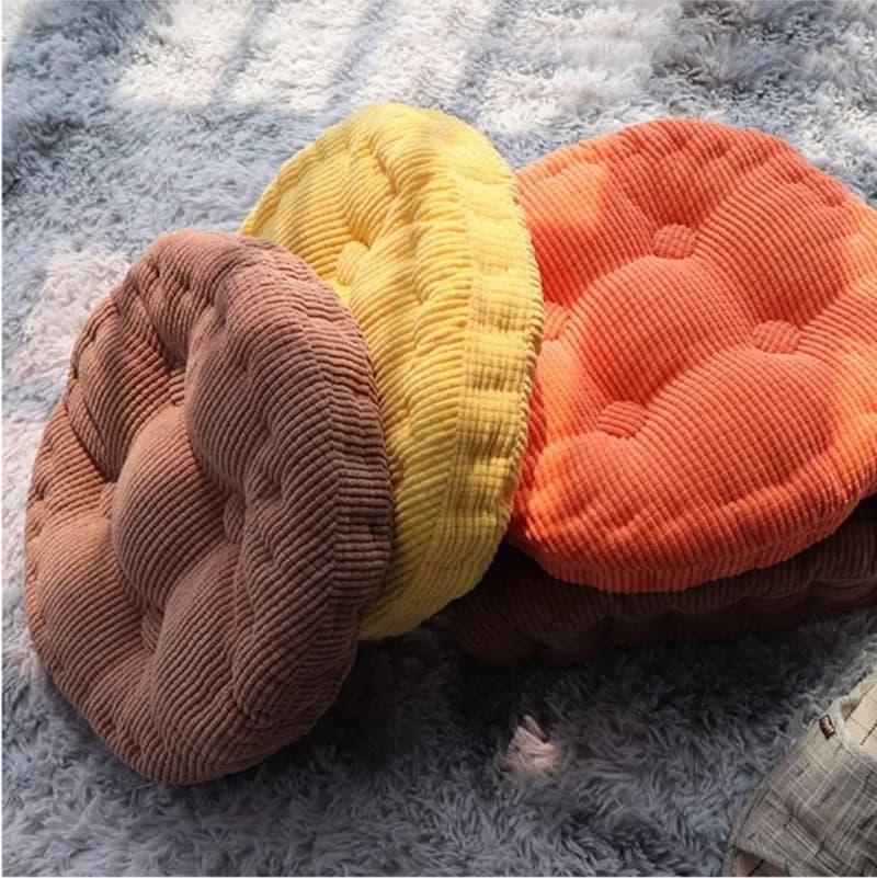 Tufted Corduroy Thicken Floor Seat Cushion for Balcony Tatami Meditation Floor Round Square Cushion Living Room Indoor Christmas