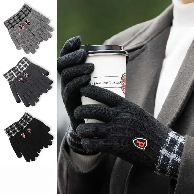 Guanti Invernali Caldi da Uomo, Antivento, Touchscreen, per Pendolarismo, Outdoor, Corsa, Ufficio, Moda, Morbidi Guanti in Maglia da Uomo