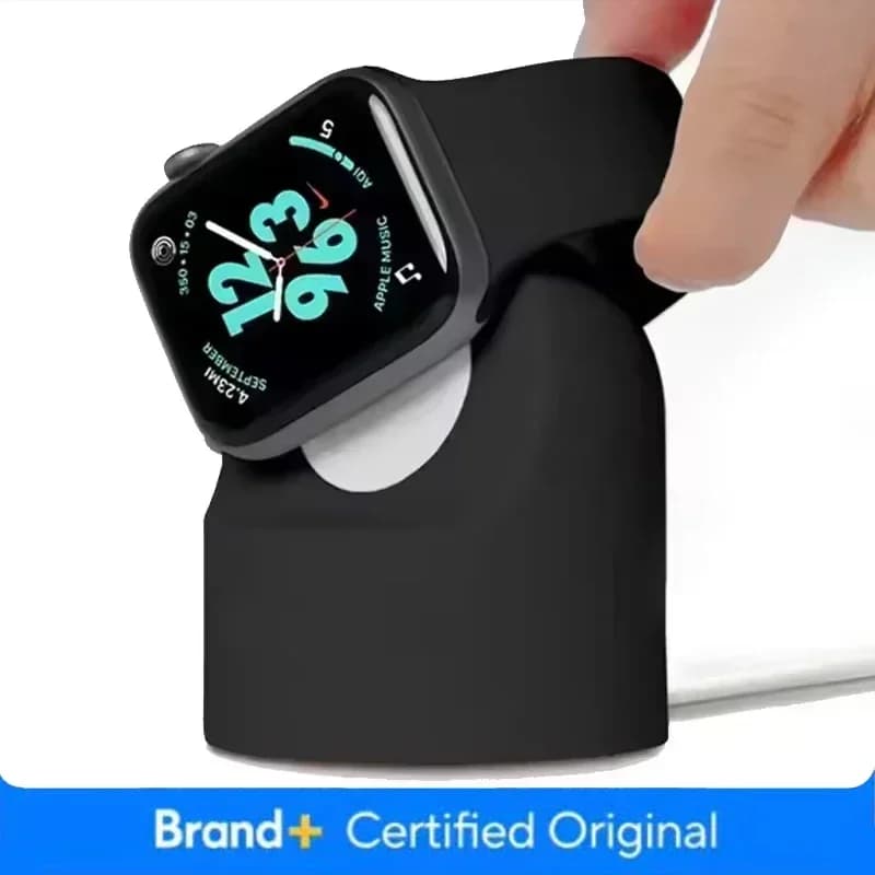 Supporto di Ricarica per Apple Watch Serie 9 8 Ultra 7 6 5 SE 4 3 2, Stazione di Ricarica in Silicone, Supporto per Cavo di Ricarica iWatch