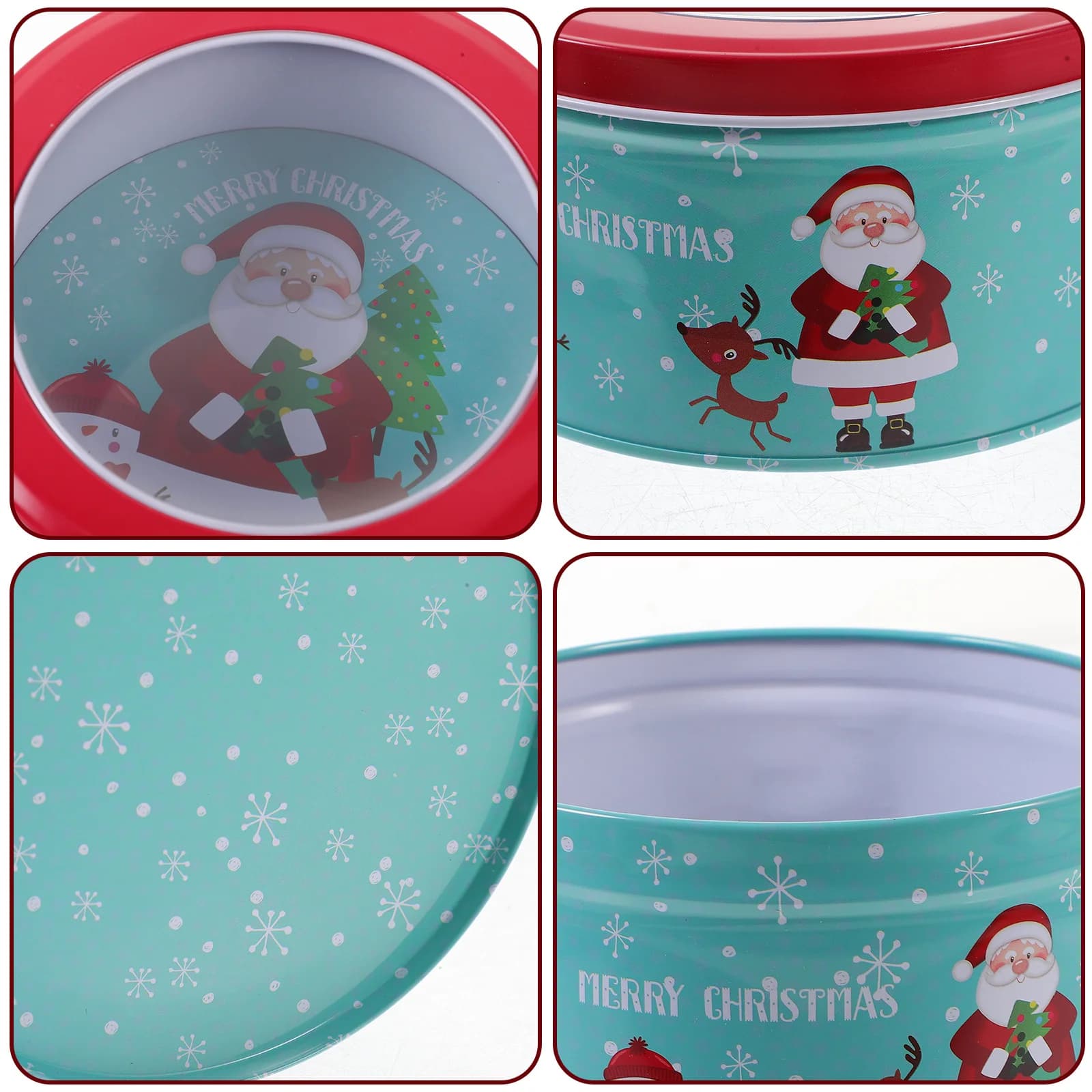 Christmas Candy Box Lat Cover for Stable Band Biscuits Resistant Christmas Storage Container Christmas Candy Packing Gift
